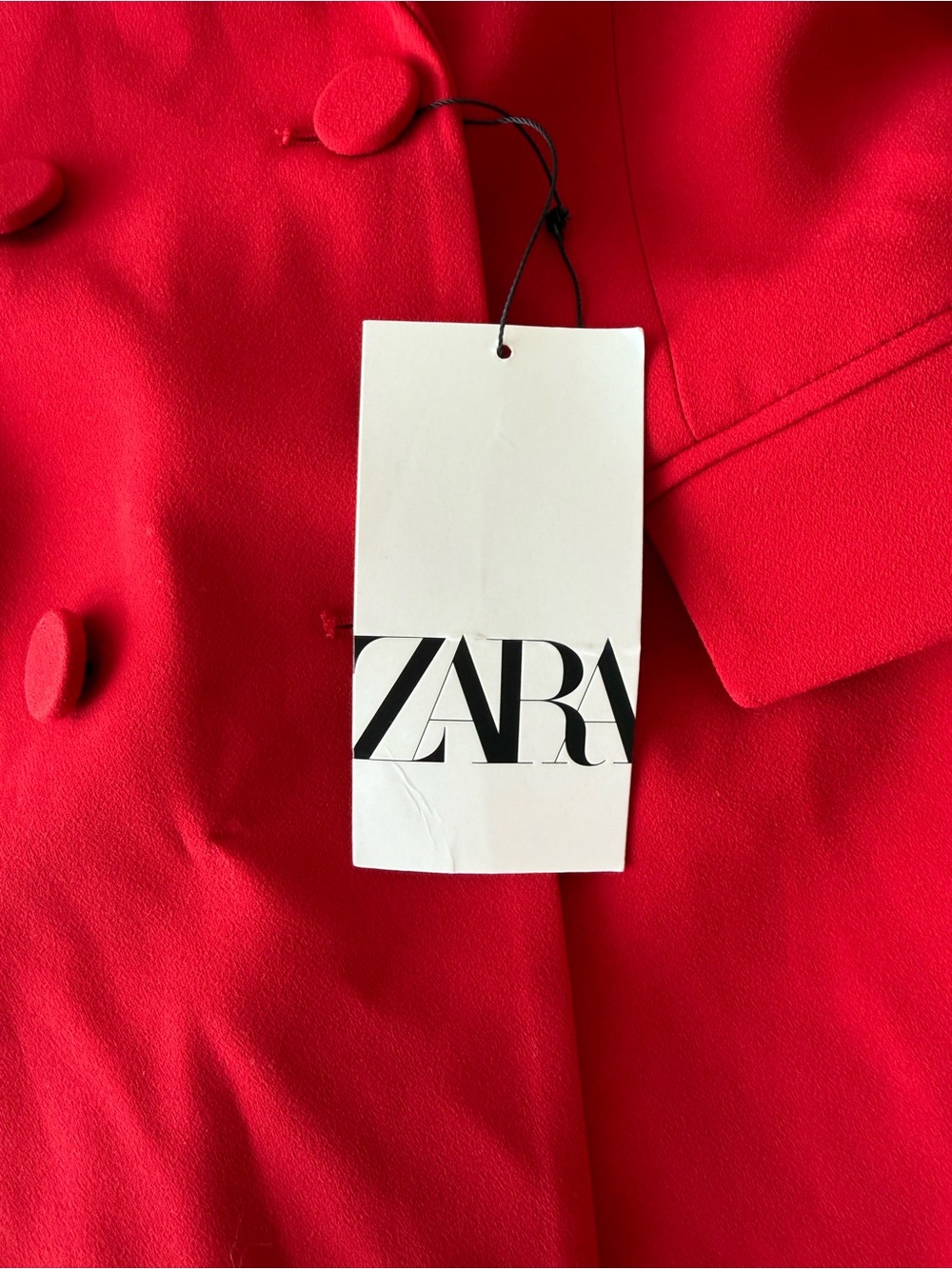 ZARA Red Double-Breasted Women's Blazer Jacket NWT - Picture 3 of 7